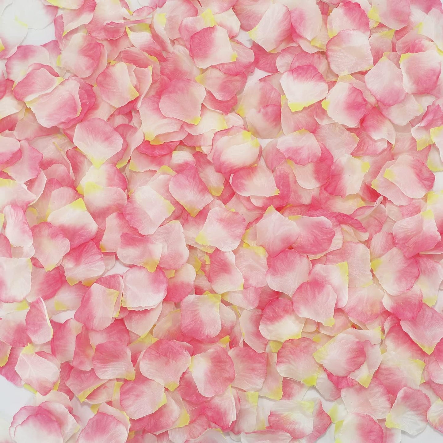 CODE FLORIST 2200 PCS Silk Flower Rose Petals for Wedding Decorations (Pink White Yellow)