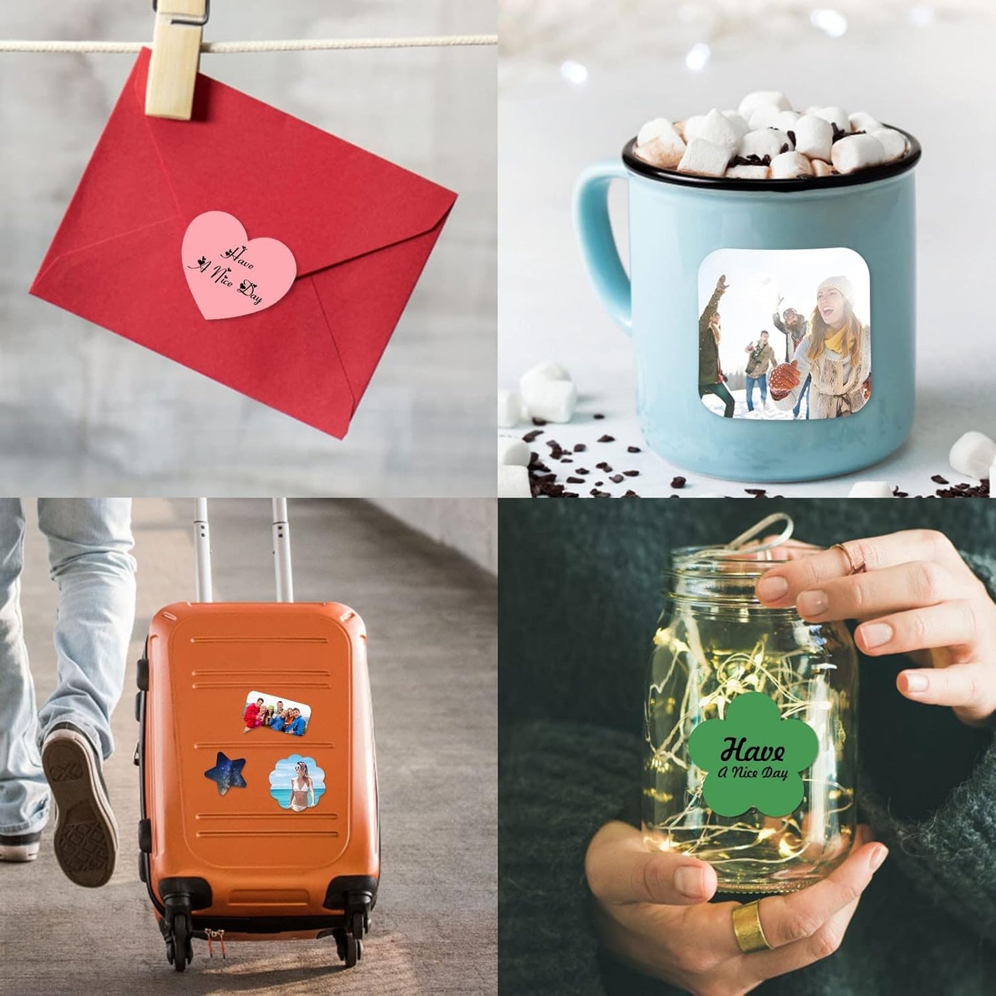 Custom Stickers Personalized Die Cut Labels Customized Funny Decals with Photo Image Make Your Own Vinyl Waterproof Stickers Labels Bulk 100 Pack