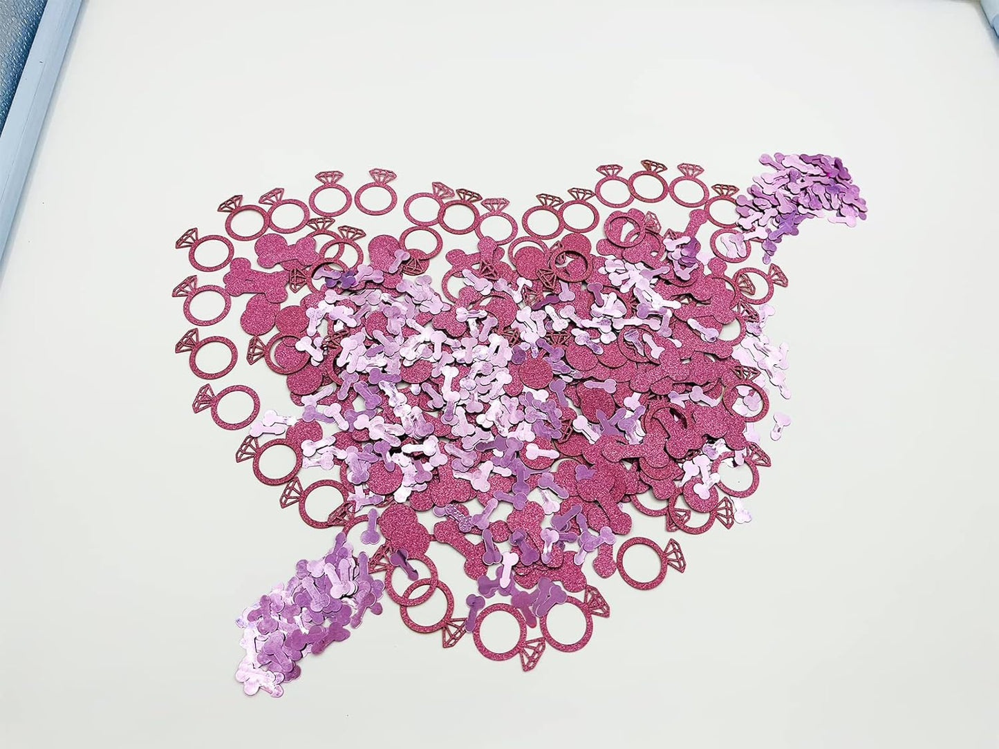 800 Pcs Rose Pink Glitter Cute Sprinkle Confetti Party Decoration for Valentine's Day, Celebration, Wedding, Engagement