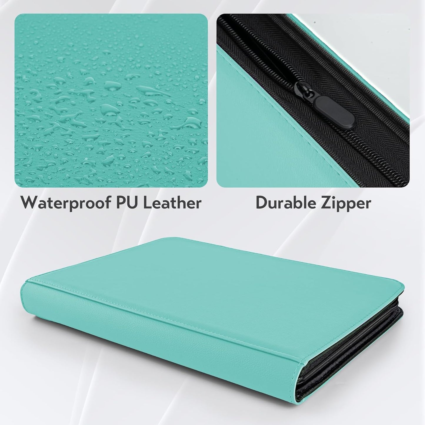 Card Binder 9 Pocket for 360 Cards - Premium Trading Card Binder with Sleeves Protection, Side Loading Collection for TCG, MTG, YGO, One Piece Collectible Cards (Blue)