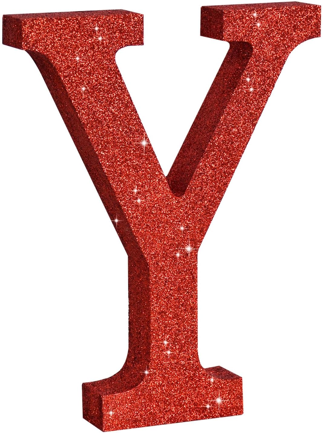 TONIFUL 8 Inch Red Glitter Letter Y Table Centerpiece A-Z Red Birthday Party Decorations,Red Alphabet Y for Birthday,Chrismas,Graduation,Bridal Shower,Wedding,Anniversary Party Supplies