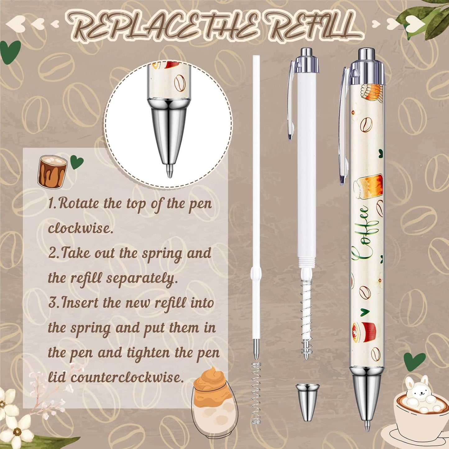 24 Pcs Coffee Party Gift Pens Bulk Party Favors Coffee Lovers Themed Decorations Black Ink Kawaii Ballpoint Pen for School Office Birthday Supplies Aesthetic Accessories