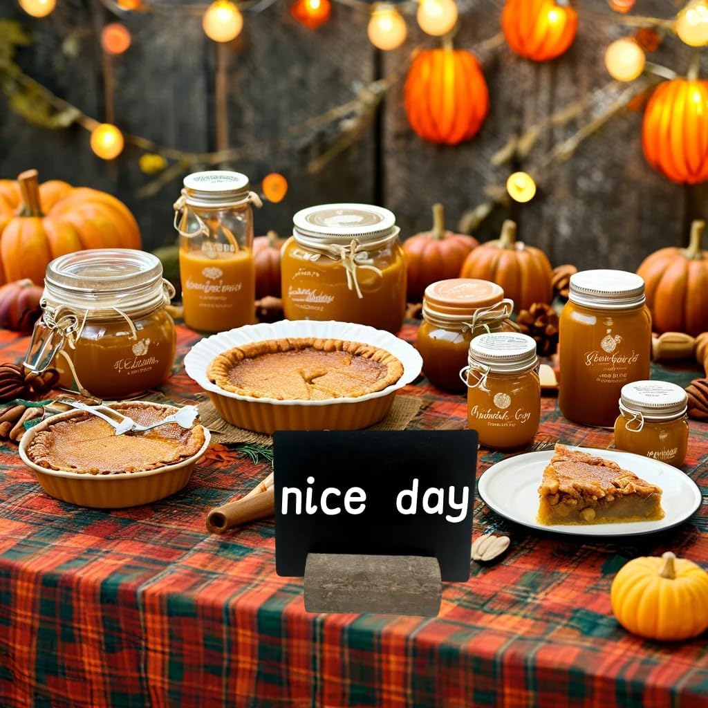 20 Pack Mini Chalkboard Signs for Food Buffet Table Reusable Catering Labels with 10 PCS Wooden Rustic Stands, Party Buffet Food Tags, Small Chalk Board Sign Holders for Wedding Birthday Bakery