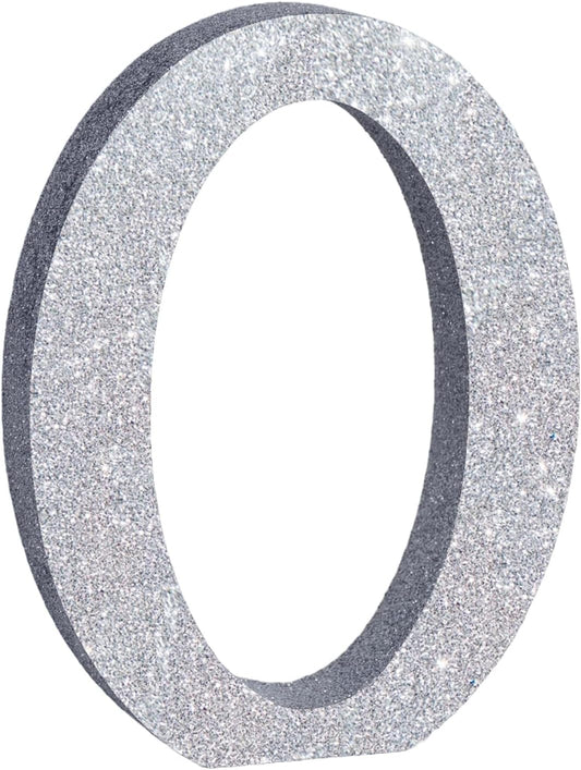 TONIFUL 8 Inch Silver Glitter Letter O Table Centerpiece A-Z Silver Birthday Party Decorations,Silver Alphabet O for Birthday,Chrismas,Graduation,Bridal Shower,Wedding,Anniversary Party Supplies