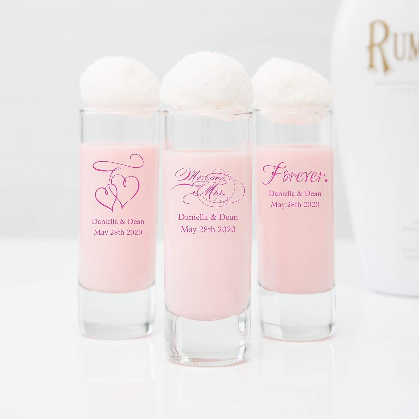 WEDDINGSTAR Personalized 2.5oz Tall Shot Glass Customizable Full Color Print - 156 pack