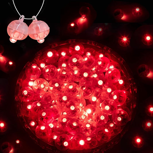 50PCs Mini Led Lights, Flash Led Balloons Light for Party Decorations Neon Party Lights for Paper Lantern Easter Eggs Birthday Party Wedding Halloween Christmas Decoration (Blinking Red)