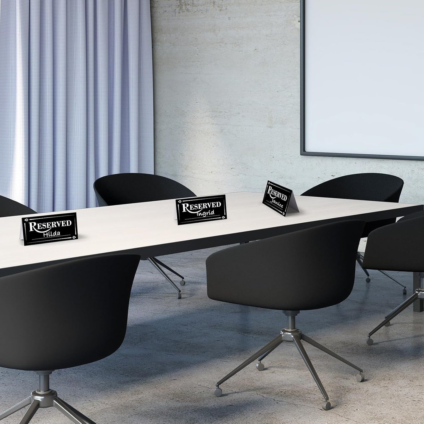300 Pcs Paper Table Reserved Sign with Name Line Reserved Seating Signs Bulk Double Sided Signs for Reserving Seats Restaurant Wedding Reception Church Board Business Meeting (Black White)