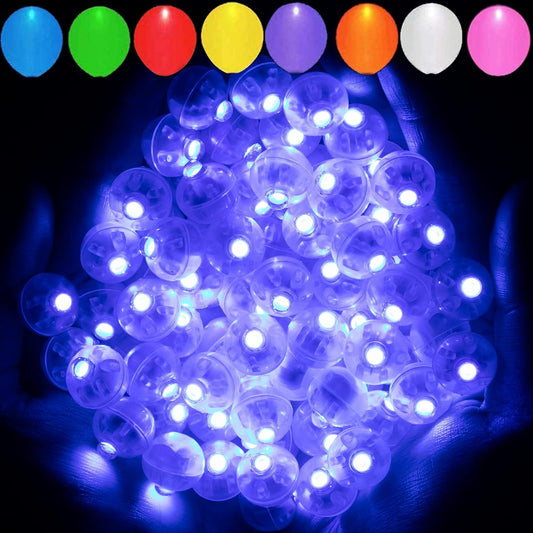Aogist 200pcs Blue Balloon Light,Long Standby Time Waterproof Mini Ball Light,Round LED Flash Lamp for Paper Lantern Balloon Party,Wedding,Birthday,Festival,New Year and Christmas Decorative