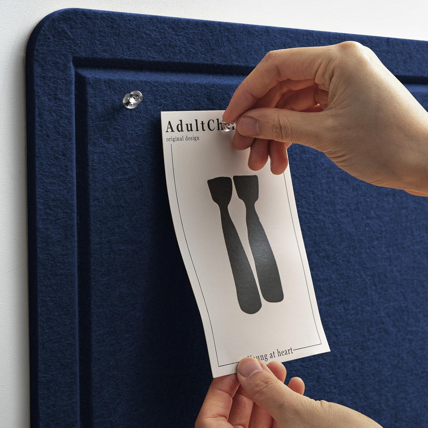 Bulletin Board, 36 x 24 inches Felt Board - Decorative Pin Board, Cork Board Alternative for Wall, 3' x 2' Foldable Picture Board Self-Adhesive Vision Board Prayer Board with 20 Pushpins - Dark Blue