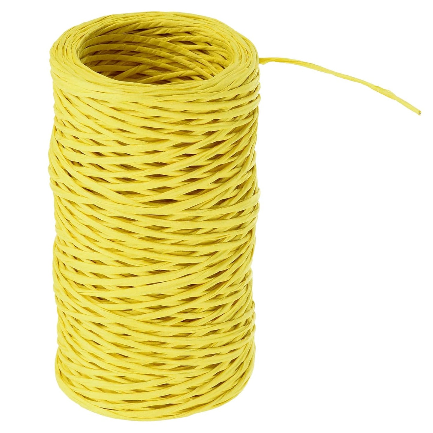 PATIKIL 164 Feet Floral Bind Wire Wrap Twine, 1mm Yellow Paper-Wrapped Iron Wire for Flower Bouquets