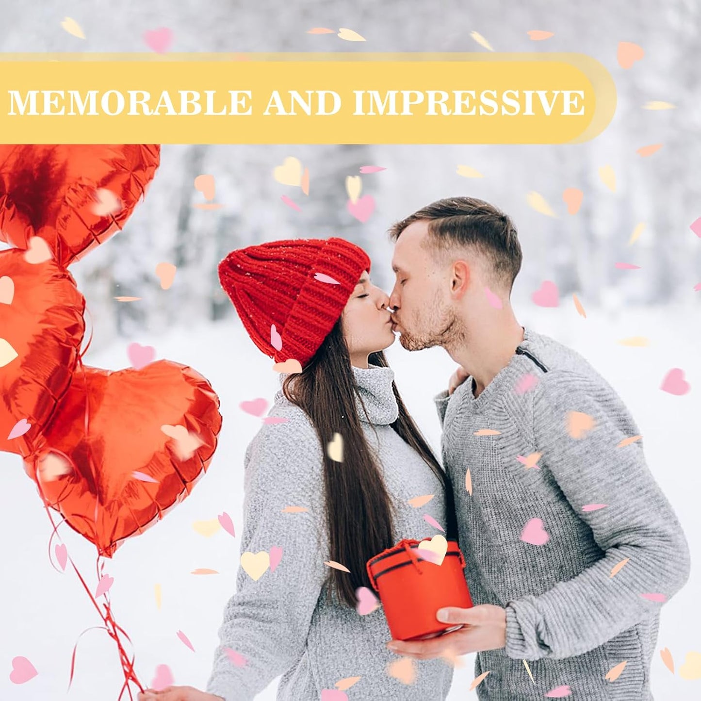 5000Pcs Heart Confetti, Table Confetti Hearts Shaped for Valentine's Day, Wedding Birthday Party Balloon Decoration (Yellow/Rose Gold/Pink)