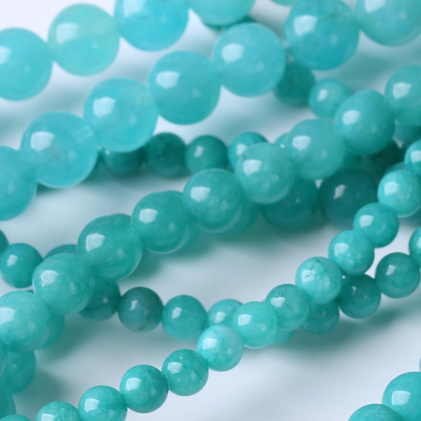 Blue Jade Stone Beads Gemstone Round Crystal Energy Jade Beads Stone Beads for Jewelry Making DIY Bracelet Necklace Jewelry Making 1 Strand 15.5inch 60PCS 6MM
