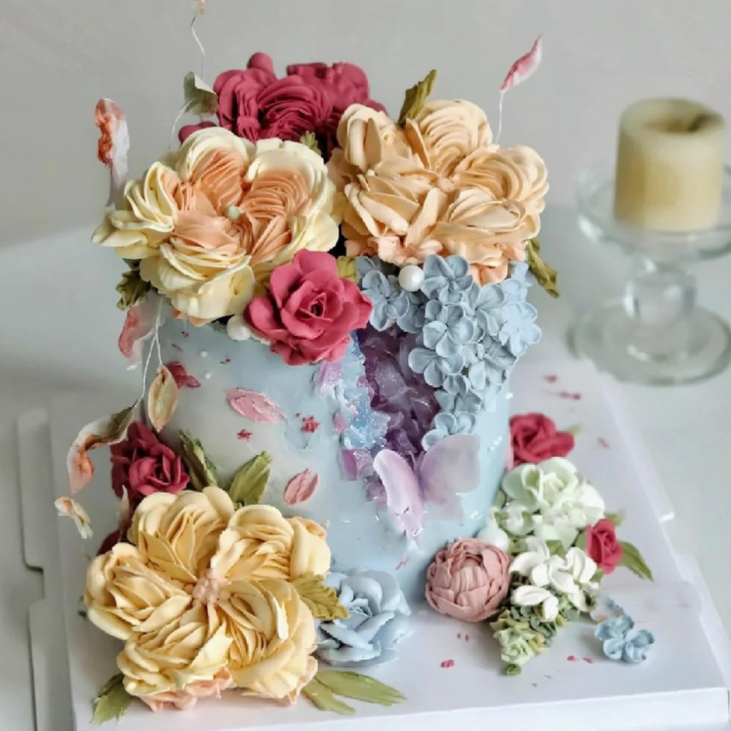 5 Pcs Rose Silicone Molds, Mini Flower Cake Decoration Fondant Mold, Kitchen Baking Supplies, Suitable for Cupcake Toppers Flower Paste Dough Keychain Resin Decoration Clay Modeling