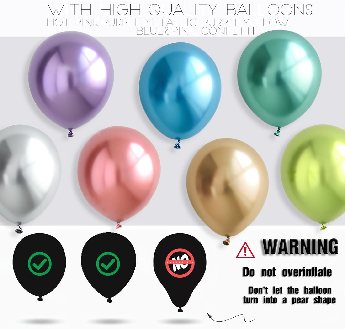 Balloon Column Kit for Floor- Set of 2 Colorful Chrome Metallic Balloon Columns with Stand, Base&Pole,Helium Balloon Tower Backdrop Decoration for Christmas Wedding, Baby Shower, Birthday Party