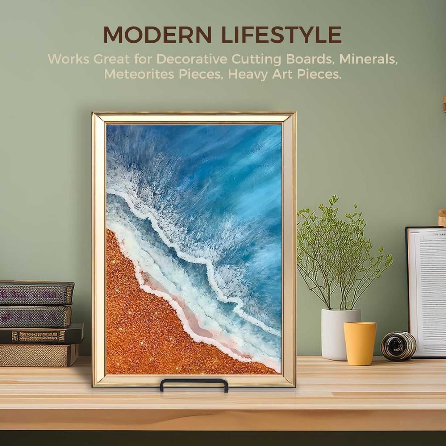 Large Plate Holder Display Stand - 12 inch Super Tall Big Plate Stands for Heavy Duty Display - Metal Picture Frame Stand - Tabletop Easel Stand for Decorative Platter | Plaque | Book - 2 Pack - Black