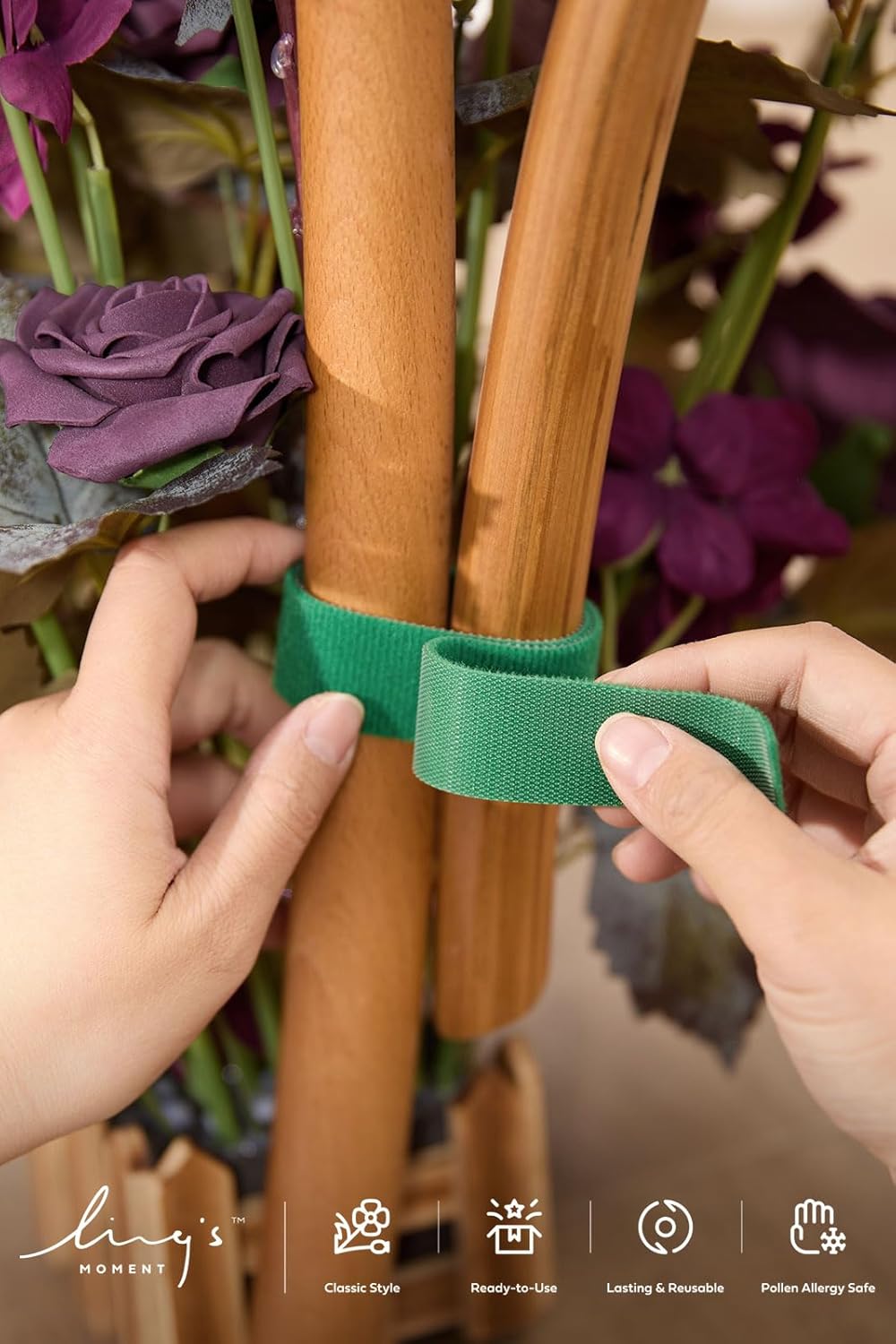 Ling's moment 17.5" Tall Standing Artificial Flowers Arrangements 4 pcs Fall Wedding Aisle Runner Chair Decorations Deep Plum Centerpieces for Ceremony Reception Rose Floral Party Outdoor