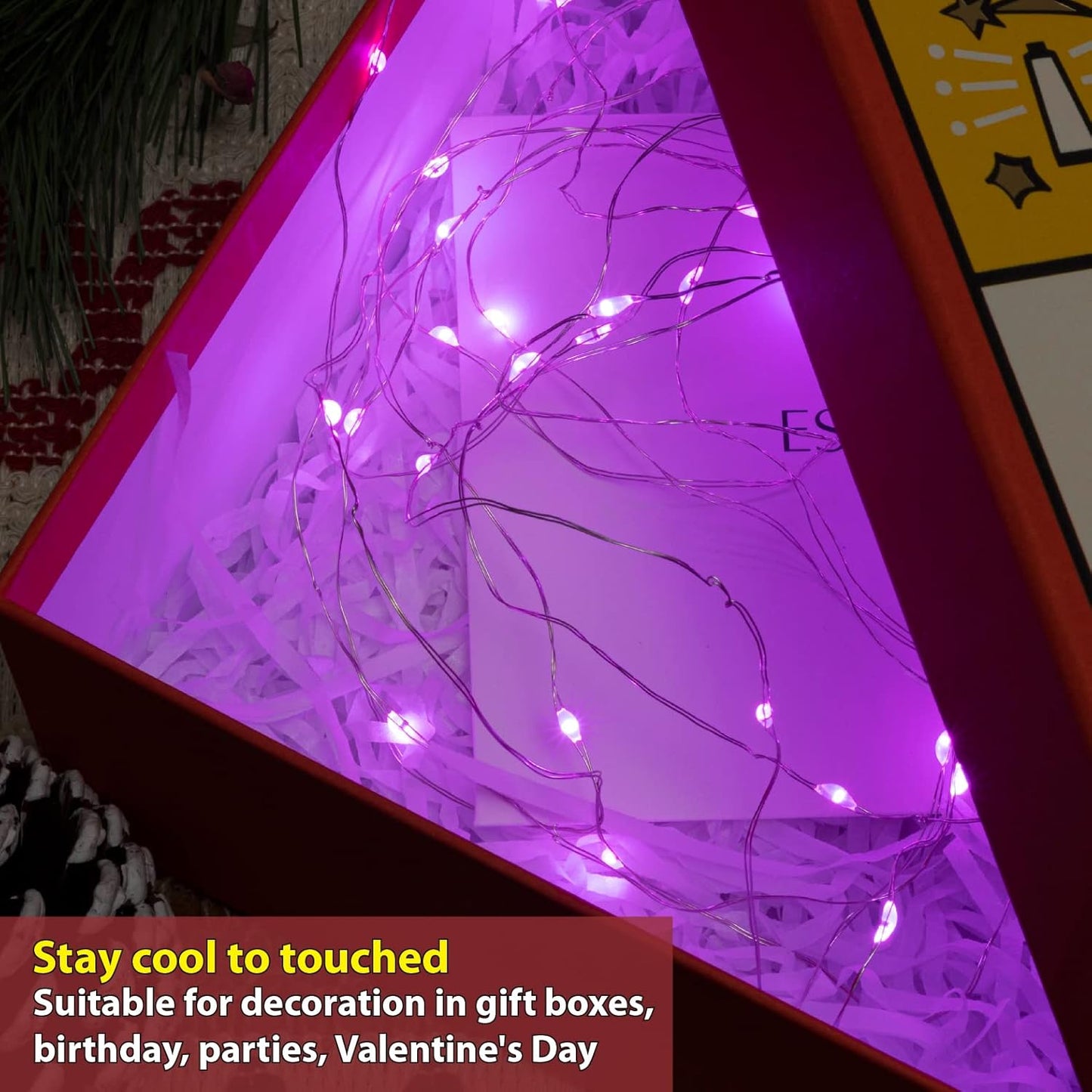 HXWEIYE 12 Pack 7ft 20LED Pink Fairy Lights Battery Operated for Mason Jar DIY Wedding Party Bedroom Patio Christmas Décor