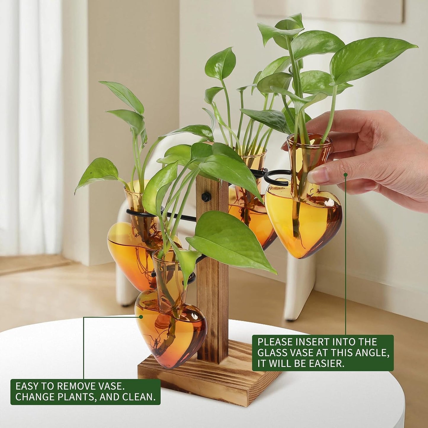 Plants Propagation Stations Plant Terrarium Kit Glass Planters for Indoor Plants House Plant Accessories Gift for Women - 4 Love Bulb Vase