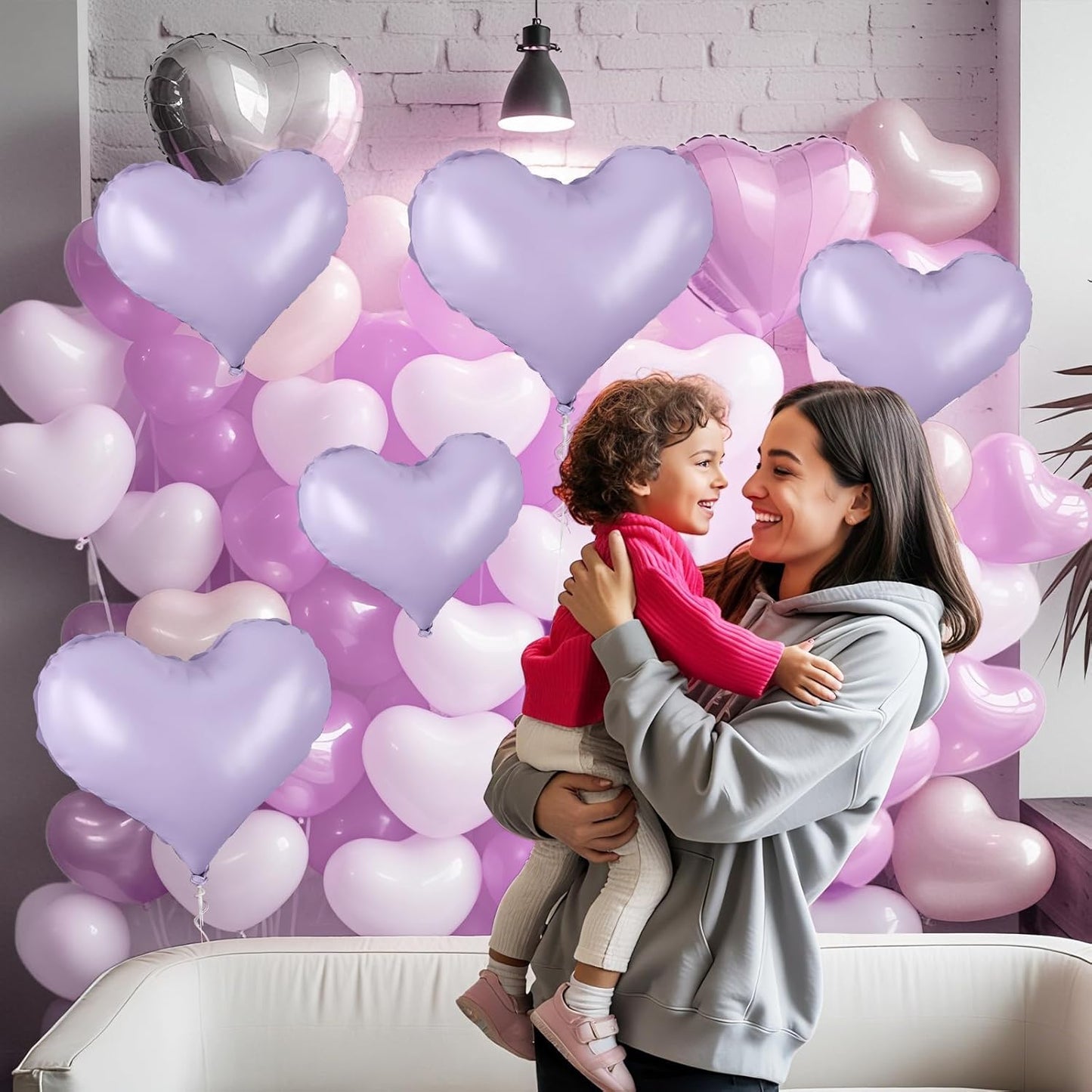 20 Inch Purple Heart Balloons, 10 Pcs Heart Balloons, Purple Valentines Day Helium Balloon for Valentine Bridal Shower Anniversary Wedding Birthday Party Decorations