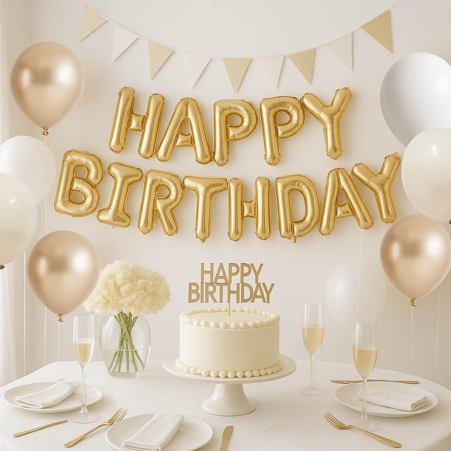 Champagne Gold and Ivory White Balloons Engagement Party Decorations- 34Pcs 12in Metallic Champagne Gold, White, Ivory, Clear Latex Baloons for Bridal Showers Wedding Birthday Party Supplies