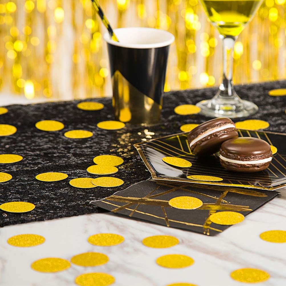 MOWO Glitter Confetti Circles Wedding Party Decor and Table Decor, 1.2’’ in Diameter (glitter gold,200pc)