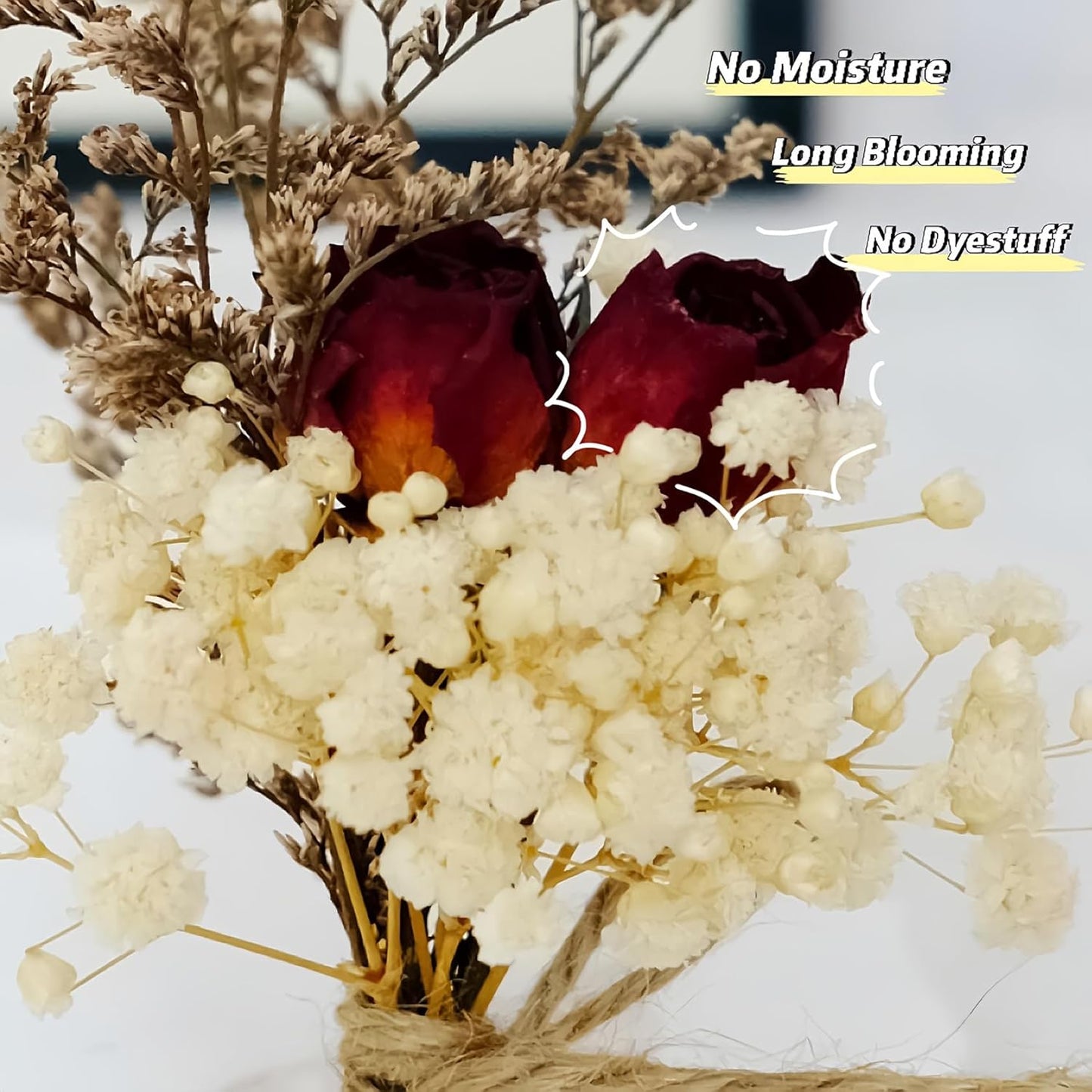CROISSANT Mini Dried Flower Bouquet 6PCS, Mixed Natural Dried Flowers Bundles,Dried Flower Mixed Bouquet Suitable for Handmade DIY Greeting Card Decoration,Multi-Purpose Craft Flowers