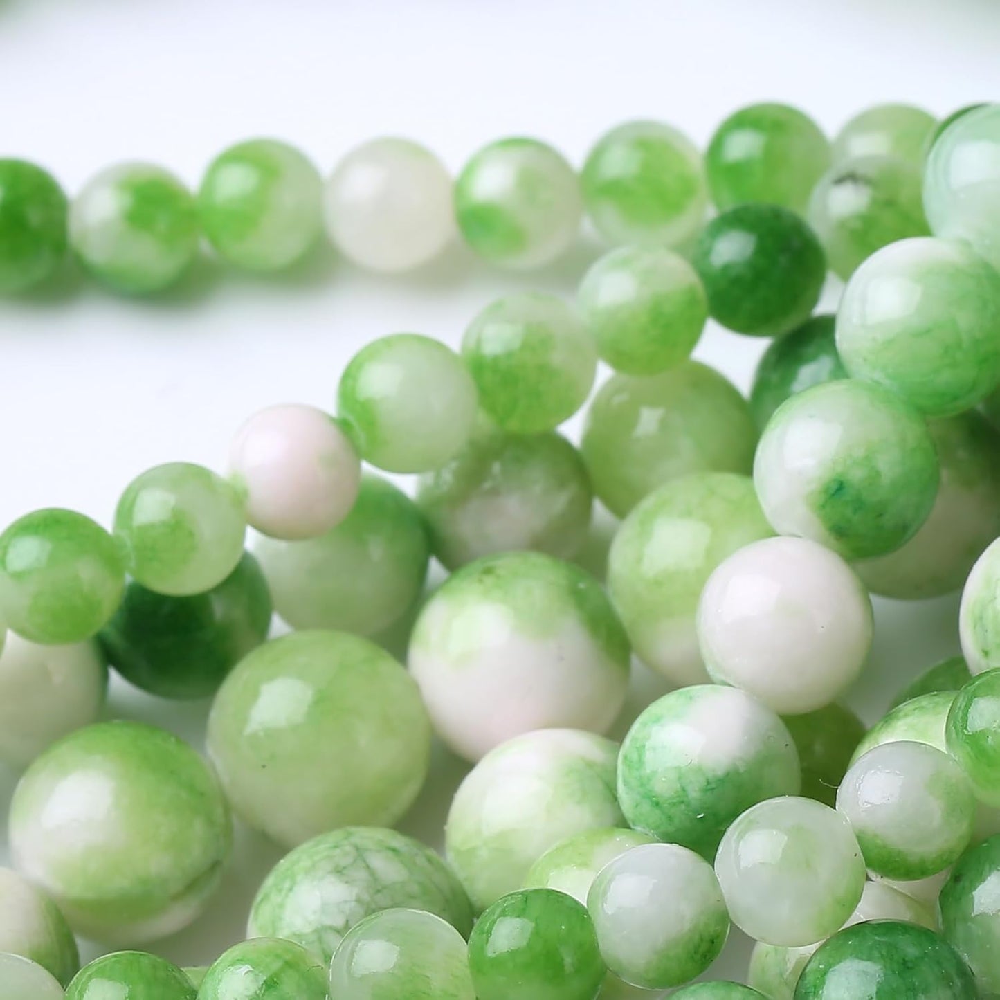Green Persian Jade Stone Beads Gemstone Round Crystal Energy Jade Beads Stone Beads for Jewelry Making DIY Bracelet Necklace Jewelry Making 1 Strand 15.5inch 45PCS 8MM