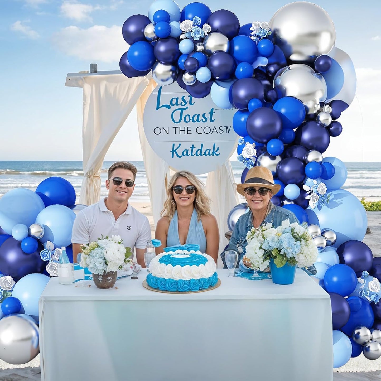 Blue Balloon Arch Kit 110Pcs Navy Blue and Silver Balloons Garland Kit Pastel Macaron Light Dark Blue Birthday Party Balloons for Kids Boys Men Cowboys Baby Shower Wedding Graduation Decorations