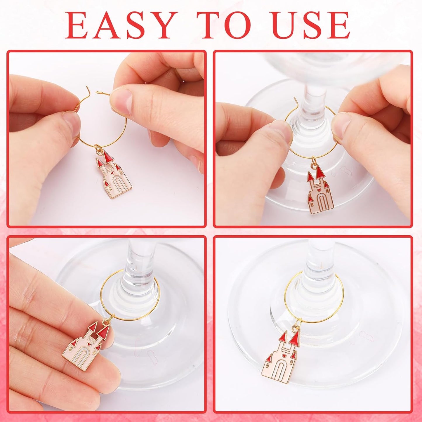 SANNIX 24pcs Wine Glass Charms - Funny Wine Glass Tags for Tasting Parties