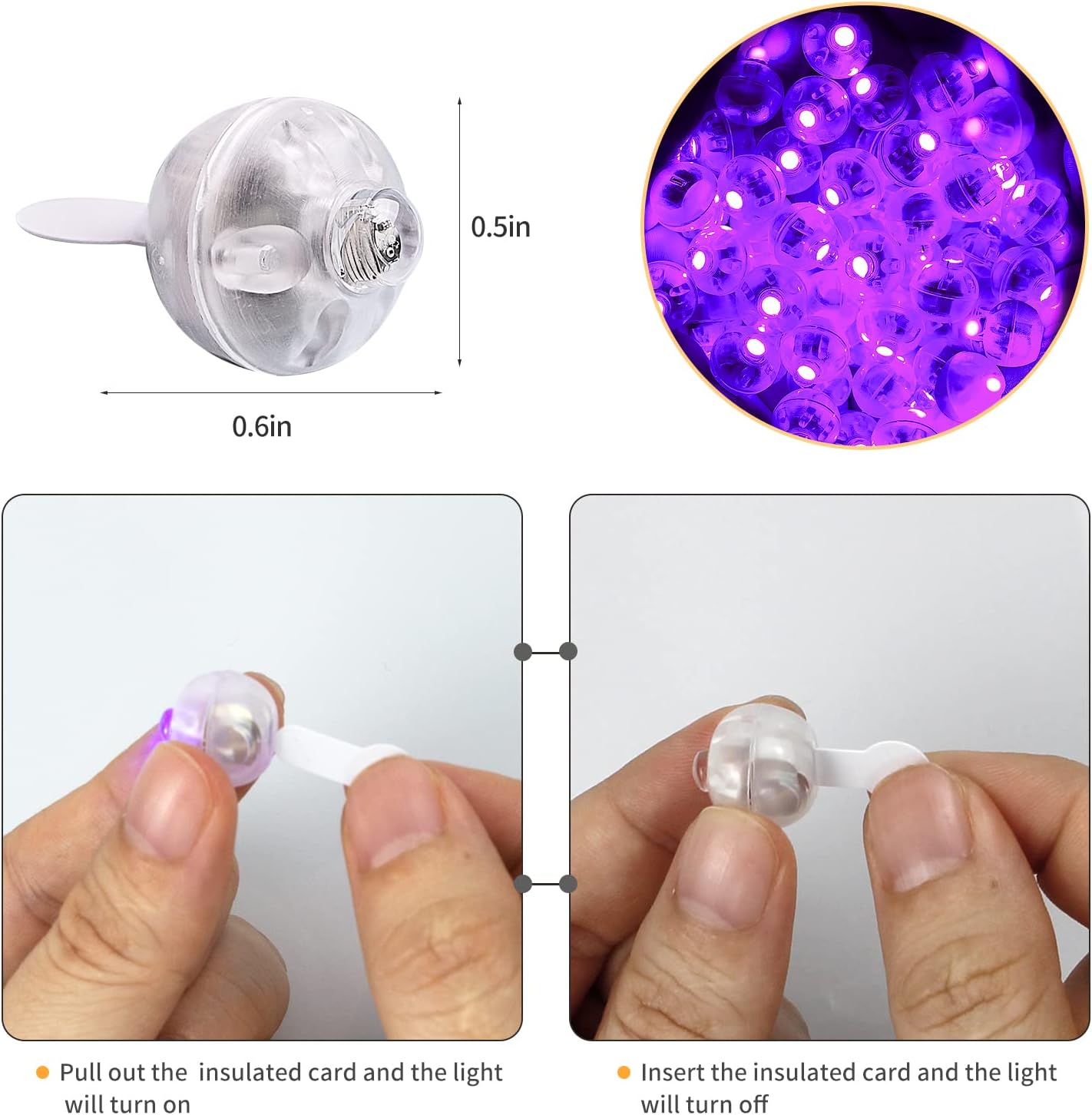 200pcs LED Purple Balloon Light, Round Led Mini LED Lights for Paper Lantern Balloon Indoor Outdoor Party Event Fun, Birthday Party Wedding Decoration Supplies