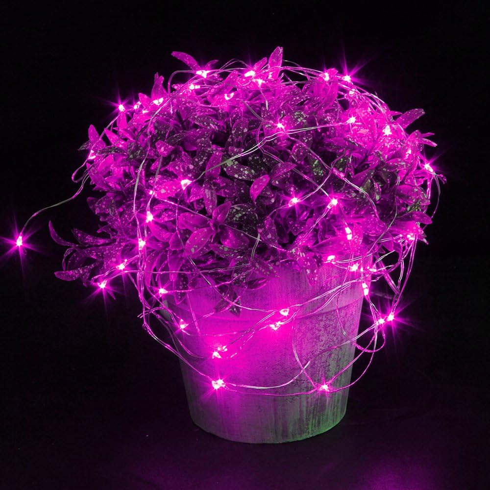 CYLAPEX 6 Pack Pink Fairy Lights String Battery Operated Fairy Lights Firefly Lights LED Starry String Lights 3.3ft 20 LEDs Silvery Copper Wire for Christmas DIY Decoration Costume Wedding Party