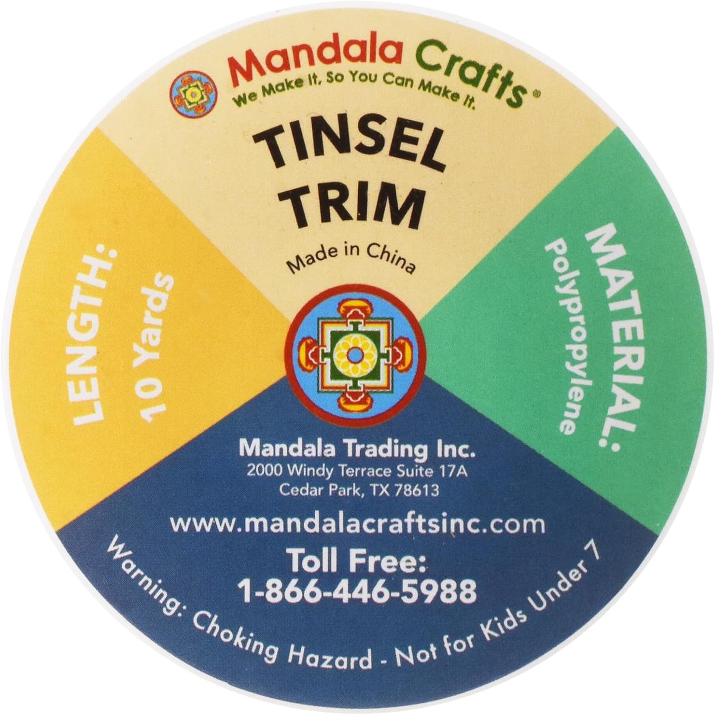 Mandala Crafts Hot Pink Tinsel Garland - Thin Metallic Foil Glitter Mini Garland for Christmas Tree, Party, Wedding Decor, and Holiday Decorations