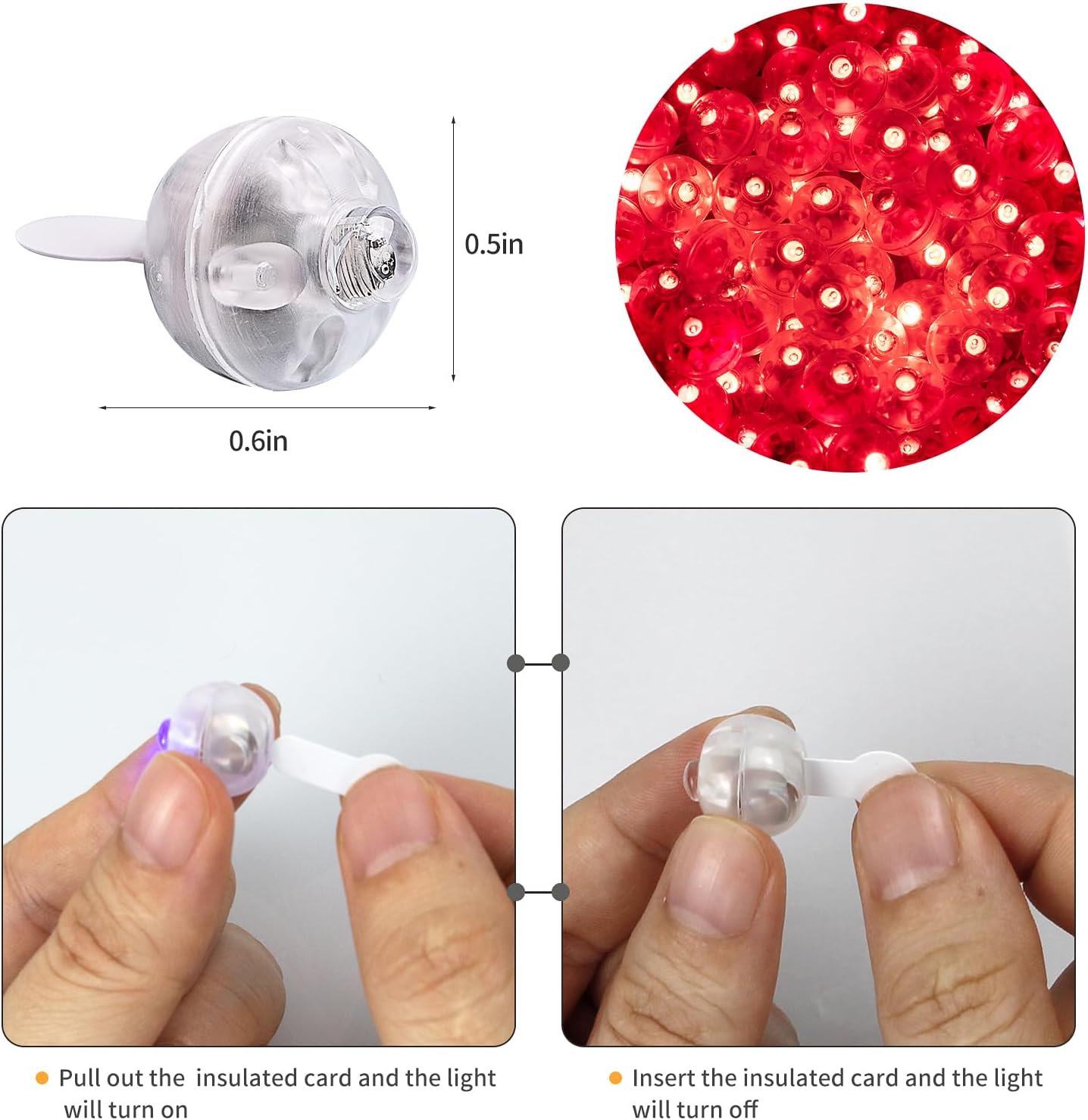 Aogist 100Pcs Red Balloon Lights with Hook,Long Standby Time,Waterproof Mini Light for Birthday Party Wedding Christmas Halloween Easter Decorative (Flash)