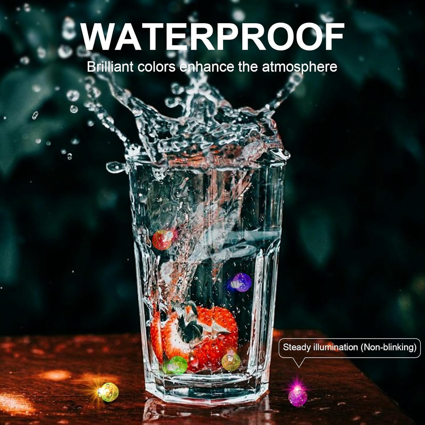 Aogist 100Pcs Blue Balloon Lights with Hook,Long Standby Time,Waterproof Mini Light for Birthday Party Wedding Christmas Halloween Easter Decorative (Steady)