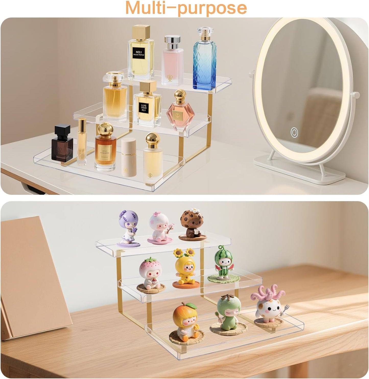 3 Tier Serving Tray Set for Entertaining, Acrylic Wedding Dessert Table Display Set, Cupcake Stand Buffet Risers for Birthday Party Baby Shower (Medium)