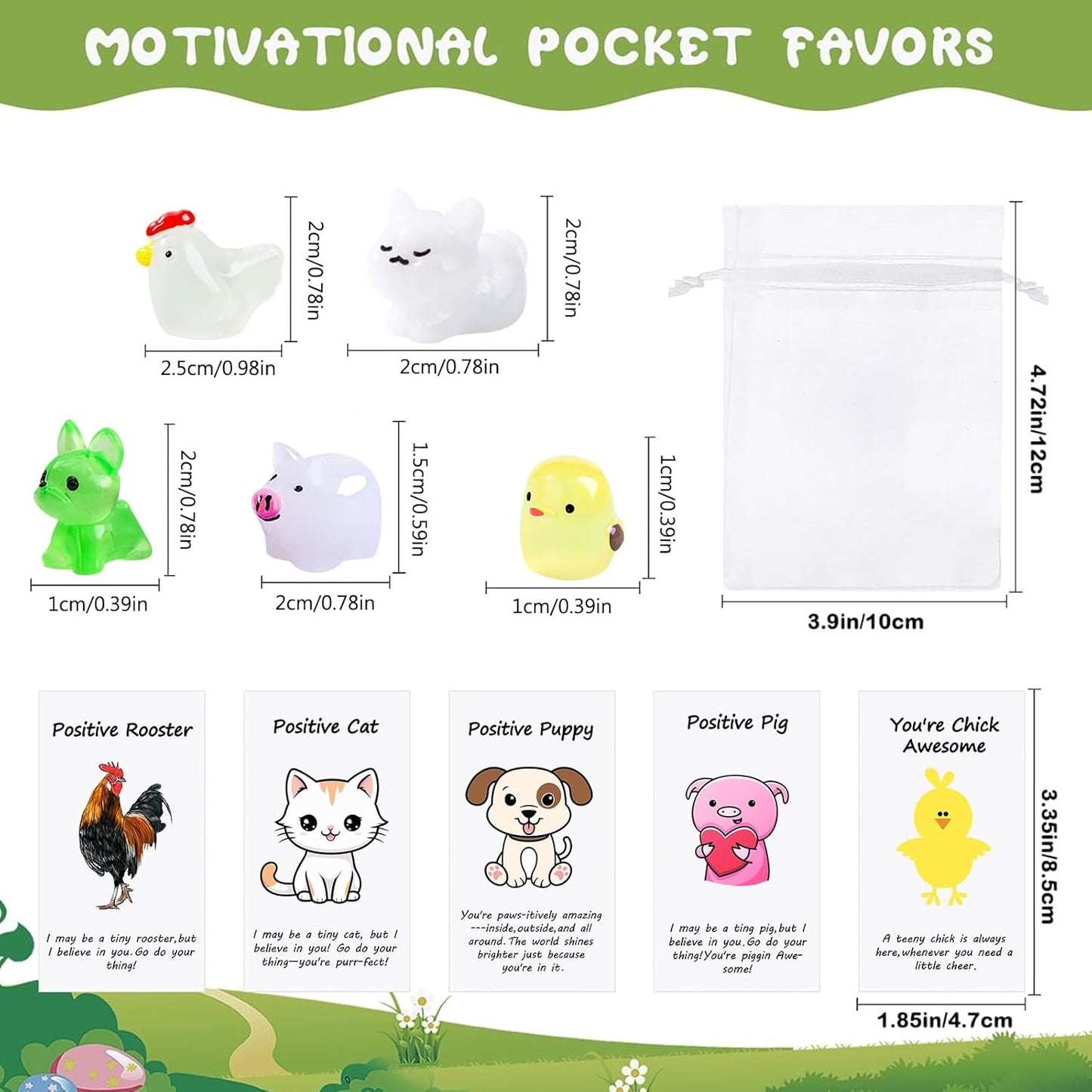 100 Set Employee Appreciation Gifts Bulk for Thank You Staff Back to School Student Teacher Office Coworker Nurse Pocket Gifts Animal Pun Inspirational Note Cards Pigs Dogs Cats Hens Favors