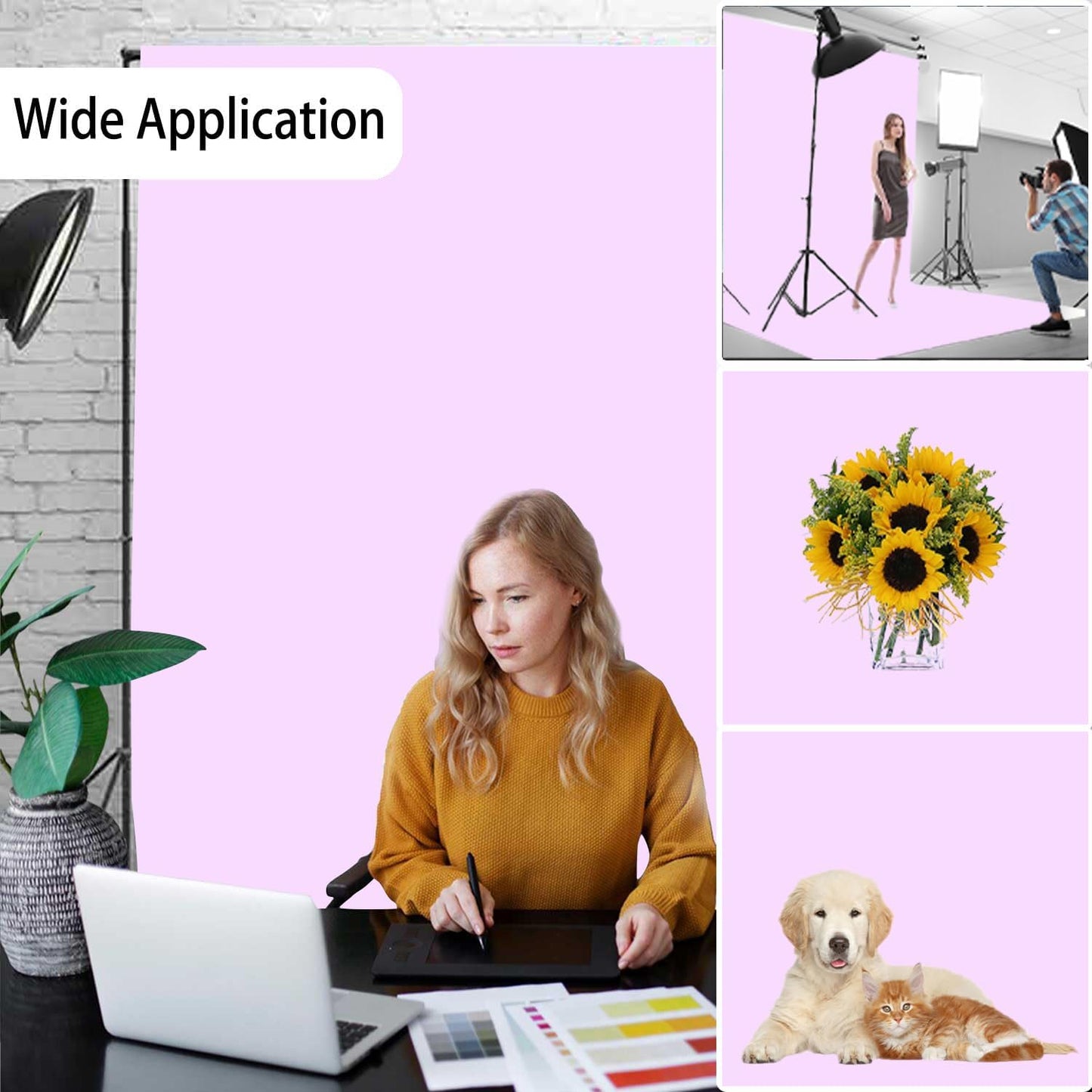 Light Purple Photography Backdrop for Photoshoot, Photo Backdrop Curtain, Perfect Light Purple Backdrops for Party Portrait Photoshoots Video Studio 6FTx9FT