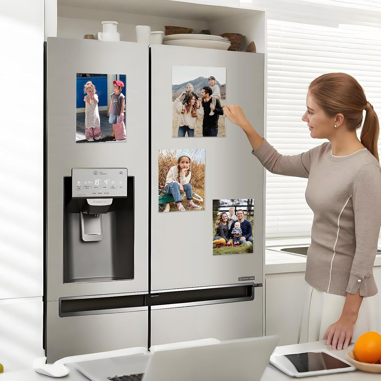 Magnetic Picture Frames for Refrigerator 8x10 Inch, Magnetic Photo Holders for Fridge, 6 Pack Acrylic Magnetic Picture Frame for Displaying Frames,Children Artworks