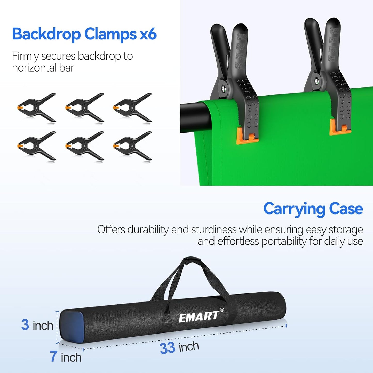 EMART Photo Video Studio 10 x 10ft Green Screen Backdrop Stand Kit, Photography Background Support System with 10 x15ft Muslin Chromakey Curtain for Photography Shooting