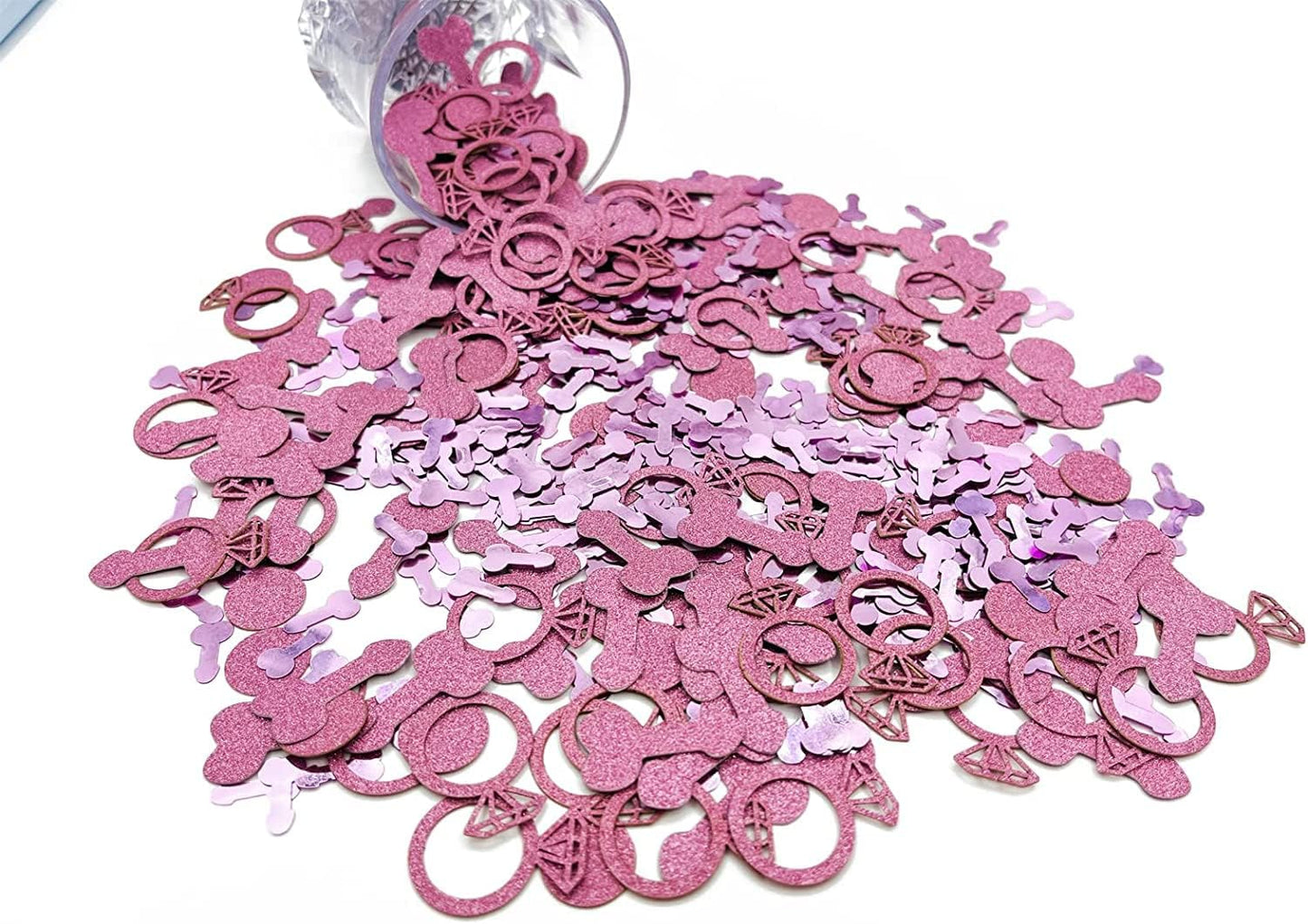 801 Pcs Rose Pink Glitter Cute Sprinkle Confetti Party Decoration for Valentine's Day, Celebration, Wedding, Engagement