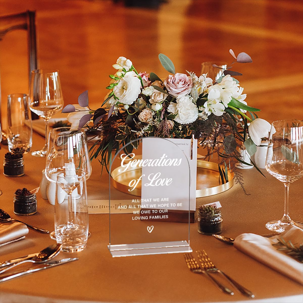 Acrylic Wedding Sign Generations of Love Sign for Wedding Wedding Signs for Ceremony Modern Calligraphy Arch Acrylic Table Top Sign for Wedding Reception and Event Party Table