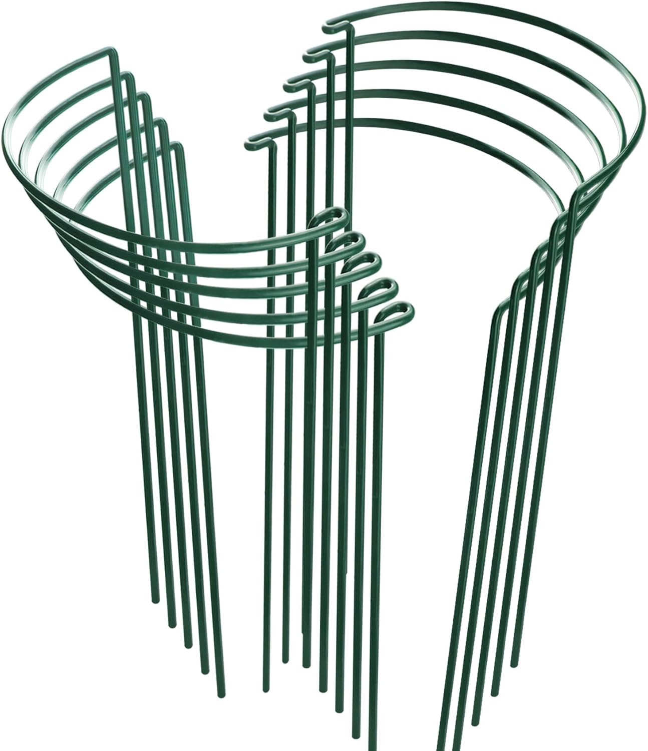 HiGift 10 Pack Peony Cages and Supports, 10" (W) x 16"(H) Plant Support, Heavy Duty Metal Plant Support Stake for Indoor Plants Half Round Garden Stakes Plant Support Ring for Hydrangea,Flower Outdoor