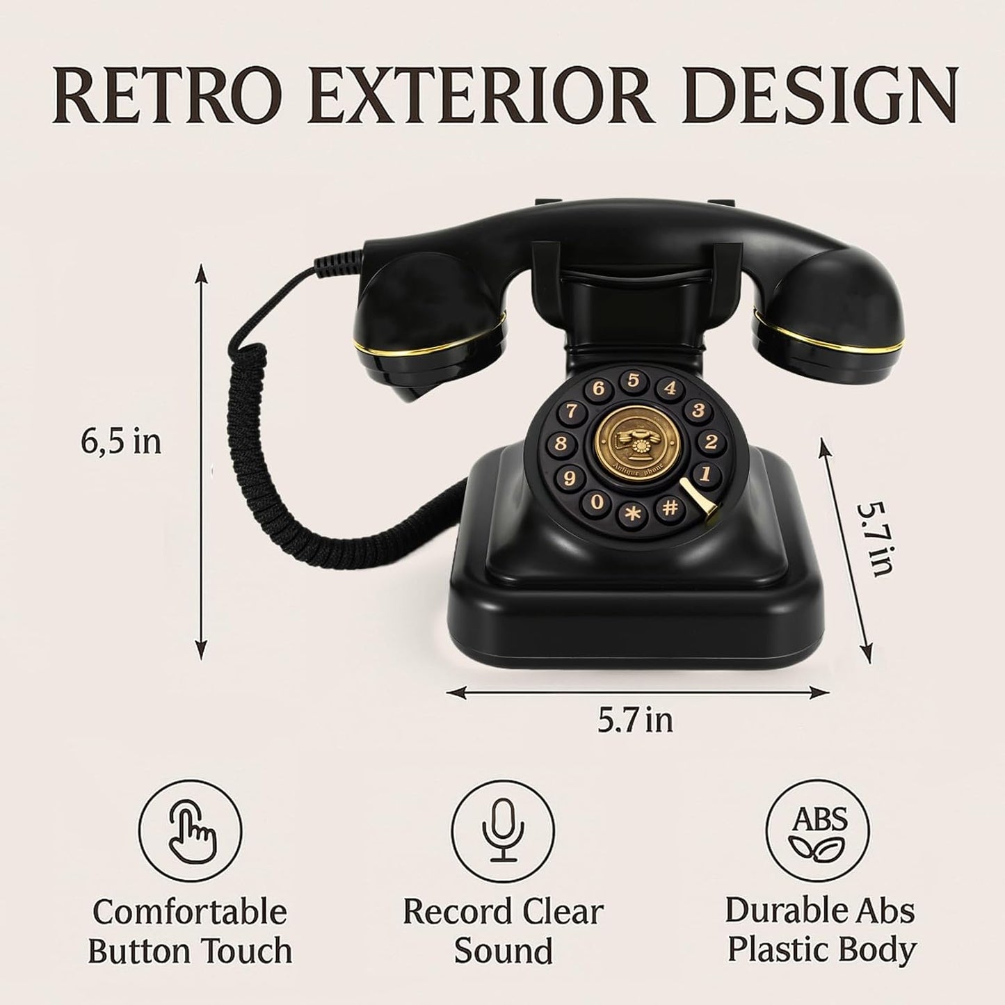 Audio Guest Book Wedding Phone, Retro Audio Phone Guestbook with Clear Voice Recording for Wedding Reception, Bridal Shower, Birthday, Baby Shower, Anniversary, Engagement