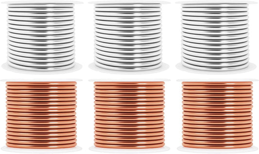 Mandala Crafts 13 Gauge Anodized Aluminum Craft Wire for Jewelry Making - 300 FT Colored Flexible Silver Copper Tone Wire - Bendable for Bonsai Armature Crafting Sculpting