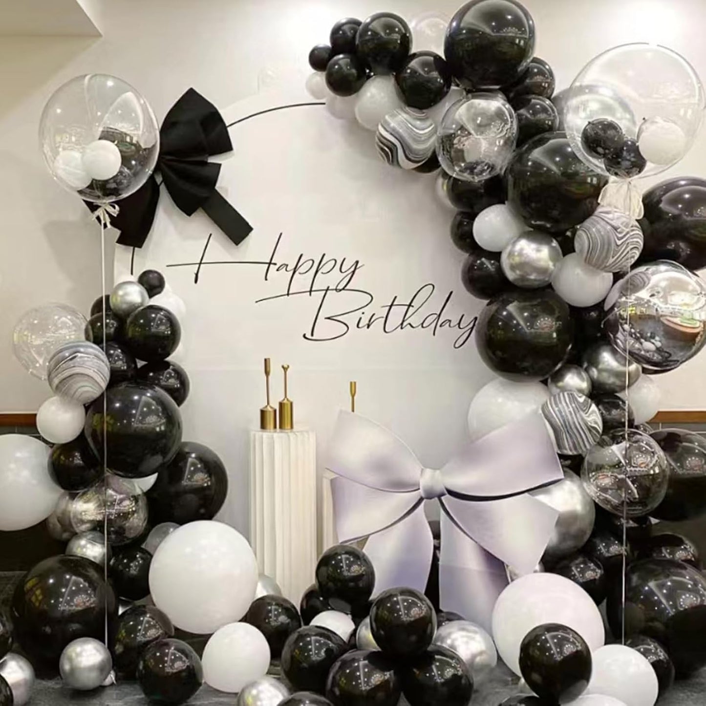 12 Inch Black Balloons, 105 Pcs Party Latex Balloons for Birthday Party, Graduation, Wedding Decorations Supplies (Black)