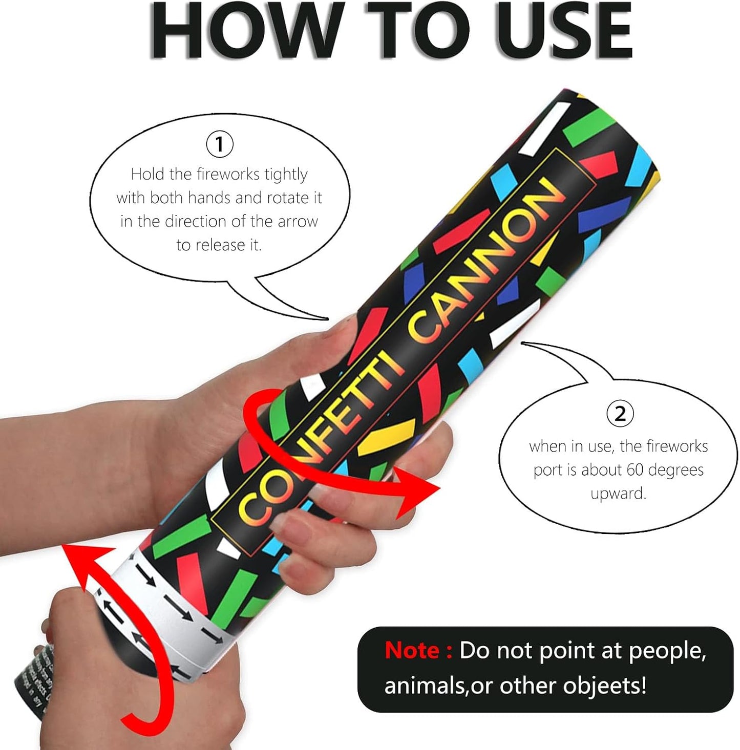 6 Pack Colorful Confetti Poppers, 12 Inch Biodegradable Confetti Cannon Party Poppers Shooters for Birthday, Wedding, Graduation, Anniversary, Parties