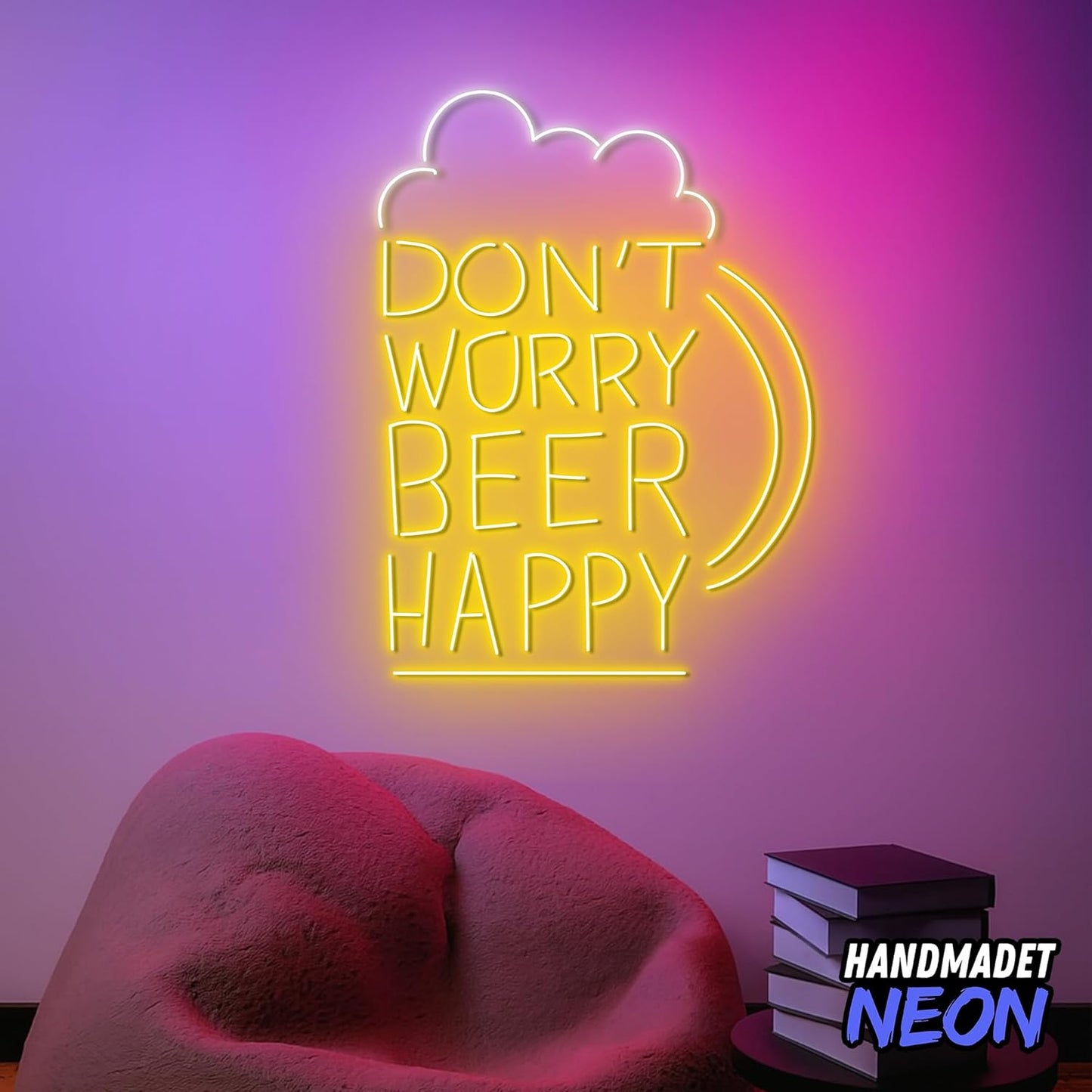 Handmadetnoensign Personalized Billiards Neon Sign, Custom Billiard Decor Led Light, Decorative Wall Art Lights Signs, Lounge, Game Room Gifts For Friends, Kids, Dad, Brother (Beer)