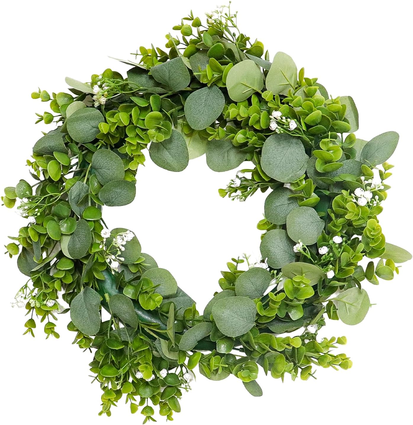 MAKHOT Artificial Porch Decor Greenery Wreath, Eucalyptus Leaf Wreath, Suitable for Indoor and Outdoor use on Home Decor and Farmhouse-Style Front Doors, Suitable for Spring, Summer, Fall, and Winter