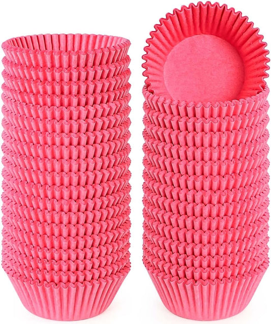 Caperci Standard Pink Cupcake Muffin Liners 500-Count, No Smell, Food Grade & Grease-Proof Paper Baking Cups (Pink)