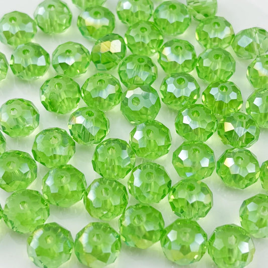400pcs 4mm Crystal Glass Beads for Crafts Faceted Rondelle Glass Beads for Jewelry Making Crystal Spacer Beads for Necklaces Bracelets Earrings DIY Craft(Light Green AB)